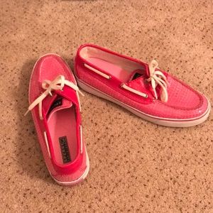 Pink glitter sperrys